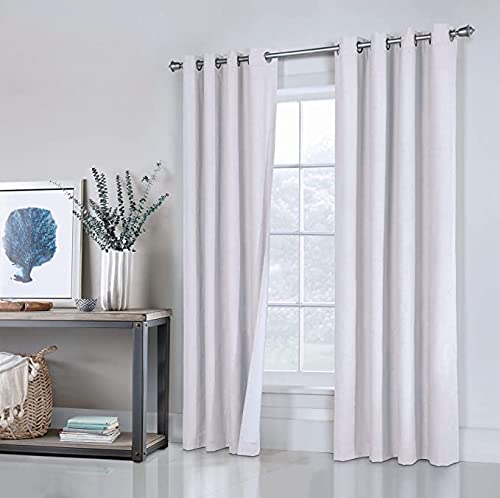 FAST Metal Curtain Rod Finial 86 x 50 mm Silver and White 4 Pieces grommets RustCorrossion Free And Water Resistant - Image 4