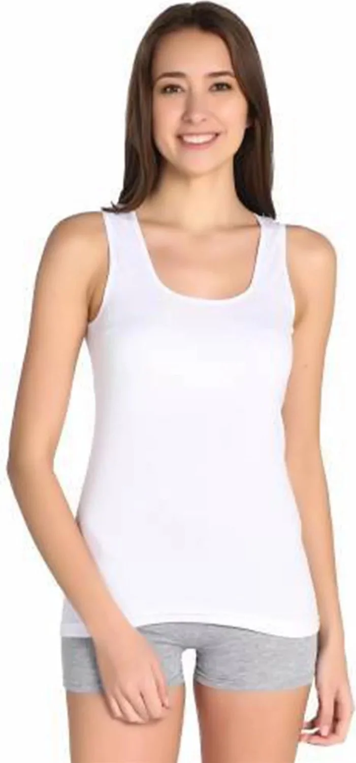 توتكو Passion Women 6 Pack Cotton Rib Wide Strap Undershirt 0138