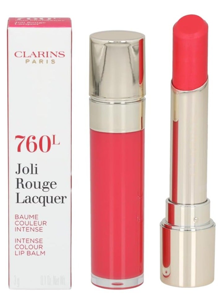 clarins clah Clarins Joli Rouge Lacquer -760L Pink Cranberry lipstick - Image 1