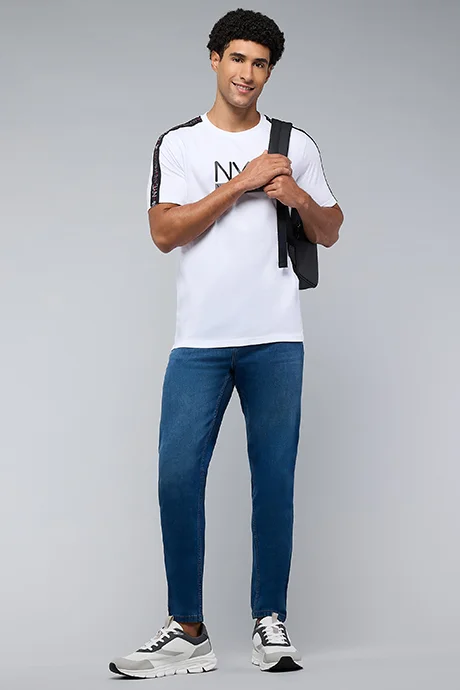 R&B Faded Slim Fit Jeans with Button Closure