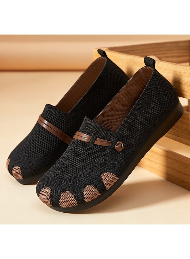 أحذية مسطحة خفيفة الوزن للنساء من الموقع الرسمي - شبكية وقابلة للتنفس وسهلة الارتداء ومريحة للأنشطة الخارجية ذات نعل ناعم