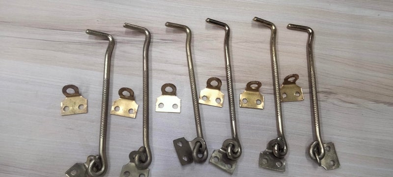 Shinkle for Windows and Doors, Gold, Length 15 cm, 6 Piece Complete Set with Mounting Screws - Image 2