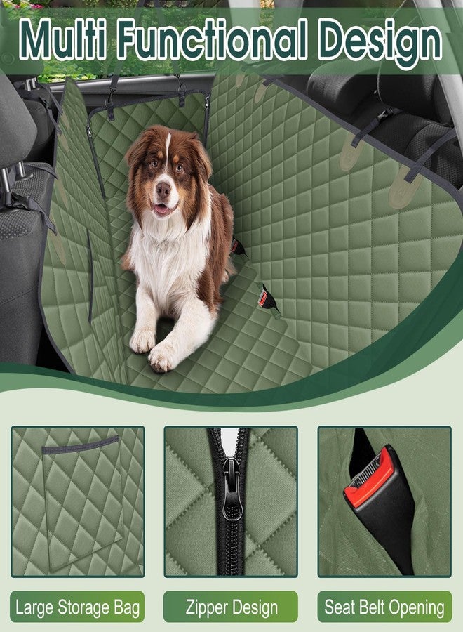 غطاء مقعد السيارة المقاوم للماء للكلاب من نيكوري - أرجوحة متينة للحيوانات الأليفة مقاومة للخدش بتصميم مانع للانزلاق وجيوب تخزين، يناسب السيارات وسيارات الدفع الرباعي والشاحنات - صغير، أخضر - Image 3