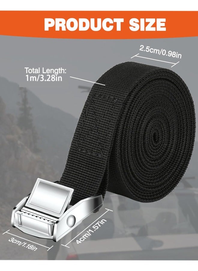 Generic Tie Down Straps, 4 Pack Heavy Duty Lashing Straps Tensioning Belts with Adjustable Cam Buckle for Car Luggage and Garden Tent Bundled Fixed, 2.5cm*1m  - Image 2