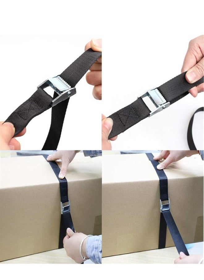 Generic Tie Down Straps, 4 Pack Heavy Duty Lashing Straps Tensioning Belts with Adjustable Cam Buckle for Car Luggage and Garden Tent Bundled Fixed, 2.5cm*1m  - Image 4