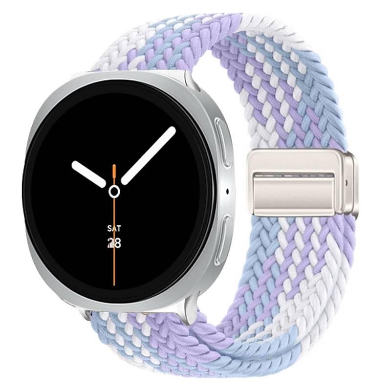 سوار ساعة ذكية سوار نايلون حلقي متوافق مع Samsung Galaxy Watch 8 بملاءمة قابلة للتعديل وحزام بديل للاستخدام اليومي باللون بنفسجي قابل للتعديل - NUR - Image 1