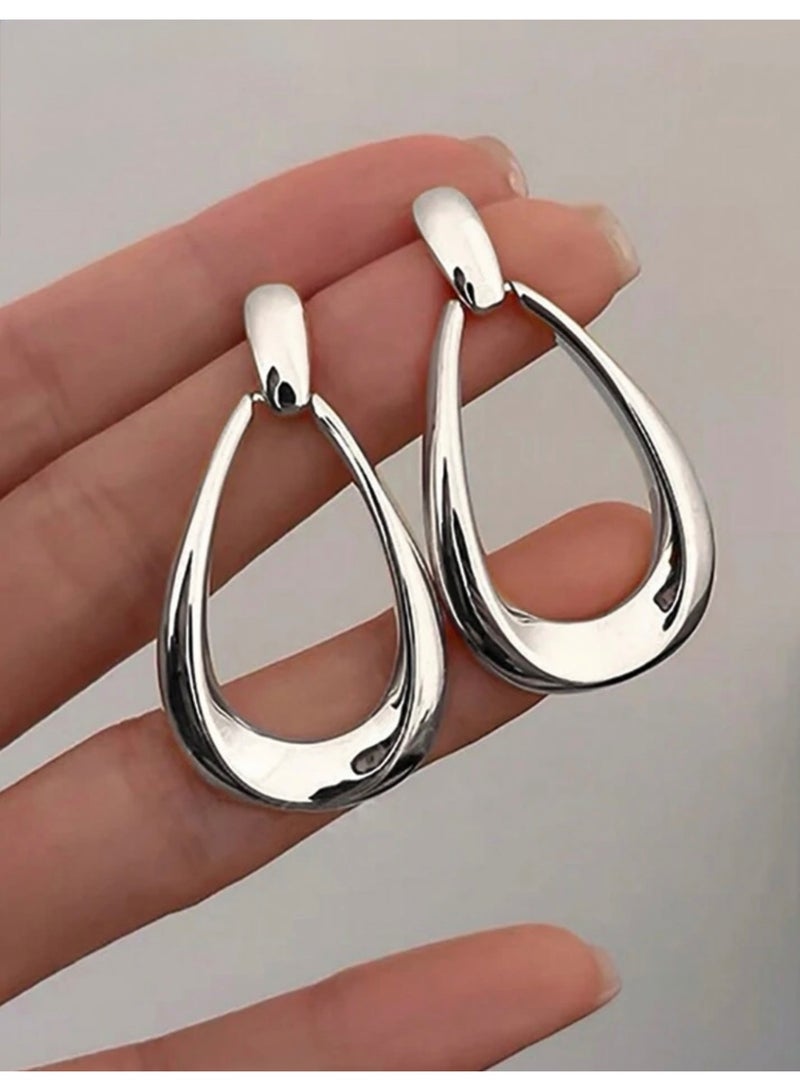 Dangle Charms Elegant & Trendy Silver Plated Earrings For Women - Image 2