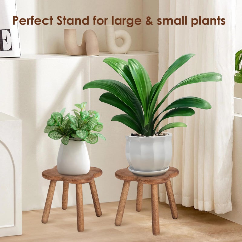 JUJIAFU 11.6inch Wooden Step Stool for Adults Small Wooden Stool Perfect Matched Sensory Table Great Assistant for Kitchen Bathroom Living Room Bedroom Garden (Full Body Natural Real Wood) - Image 5