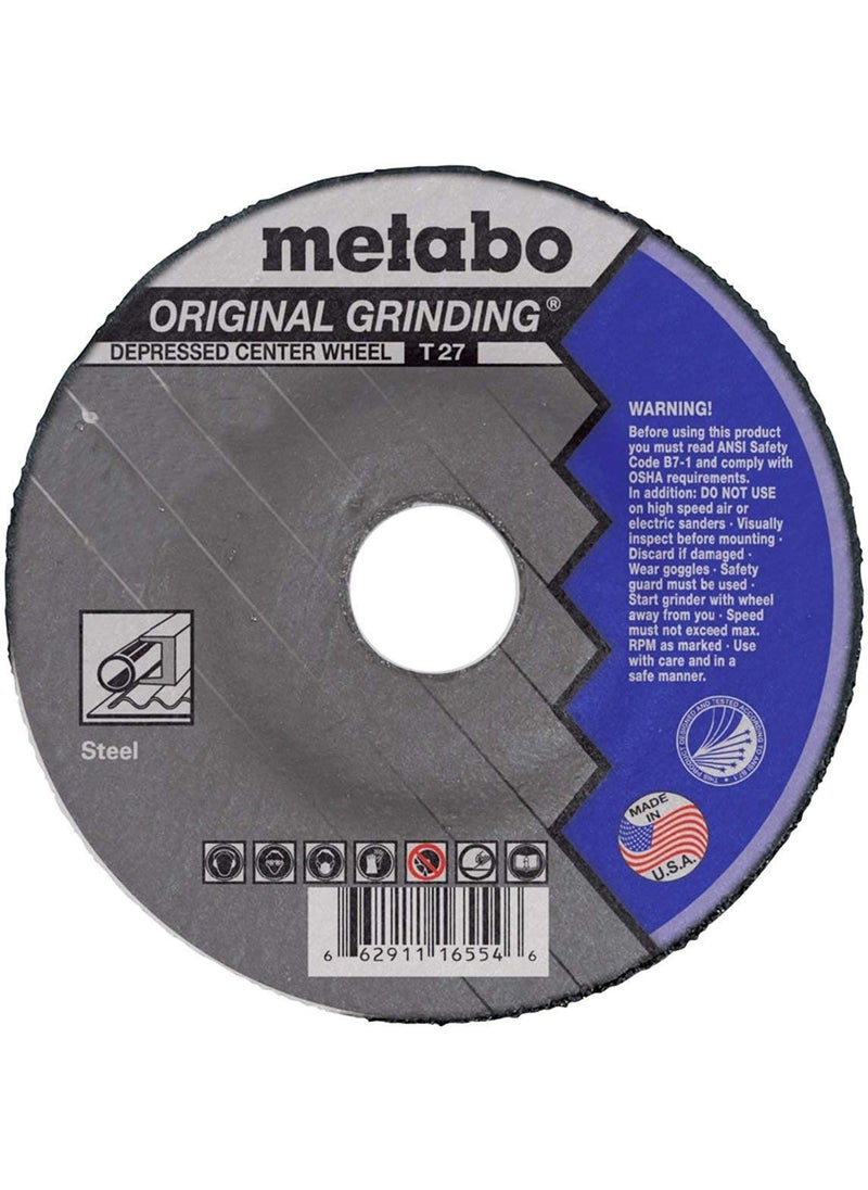 Metabo Metabo 6inch Original Grinding Wheel  Type 27  6 x 14 x 78  A24N  Aluminum Oxide  Fast  Reliable Results  Steel Stainless Steel  US616554000 