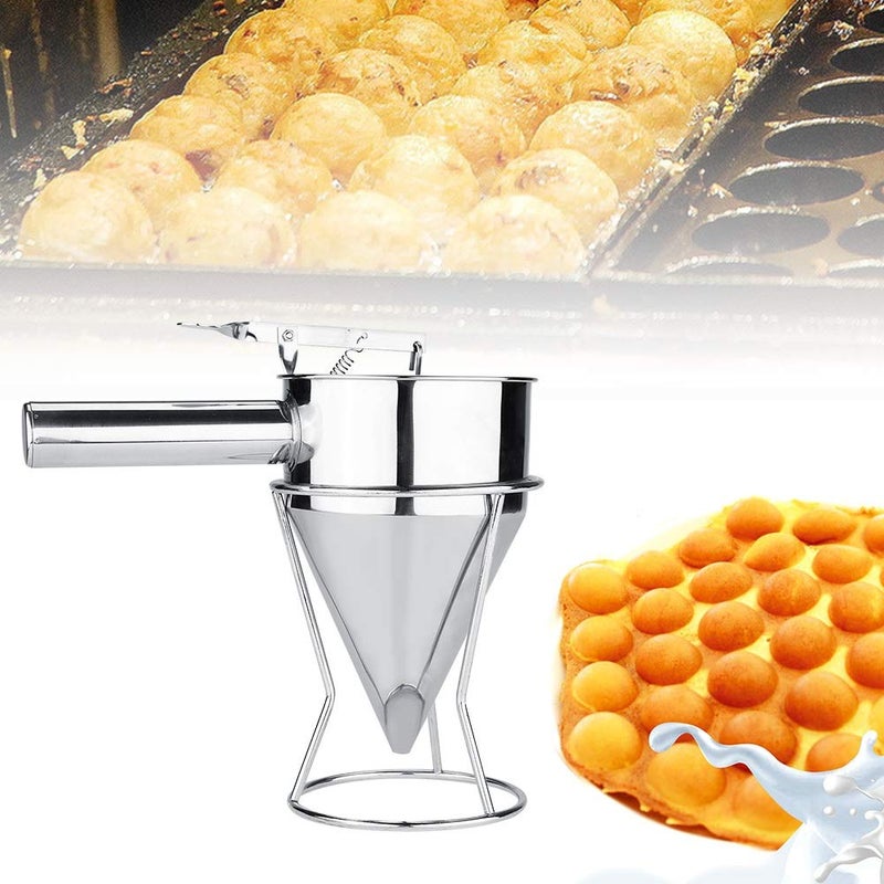Maxmartt Kitchen Funnel Stainless Steel Baking Funnel Cooking Funnels Cake Desserts Cooking Tools with Rack for Kitchen Bakery - Image 4