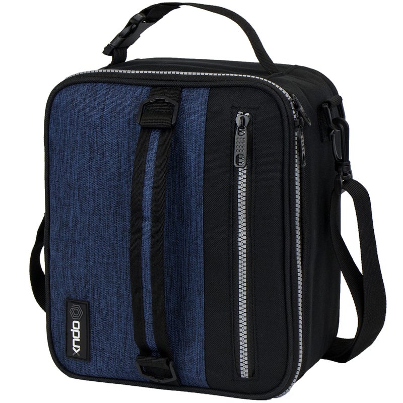 opux Insulated Lunch Box for Men Women Adult, Compact Lunch Bag for Kids Boy Girl Teen, Soft Lunch Cooler Bag for Work School, Leakproof Lunchbox Lunch Pail with Clip-on Buckle, Heather Navy - Image 1