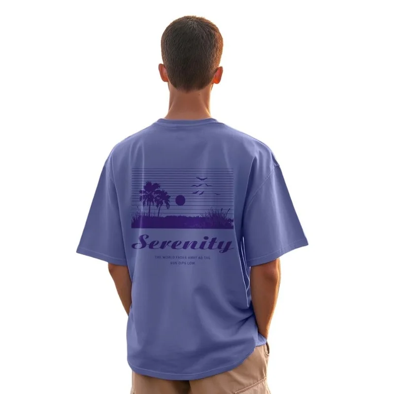 Serenity Graphic Print Oversized T-Shirt for Men
