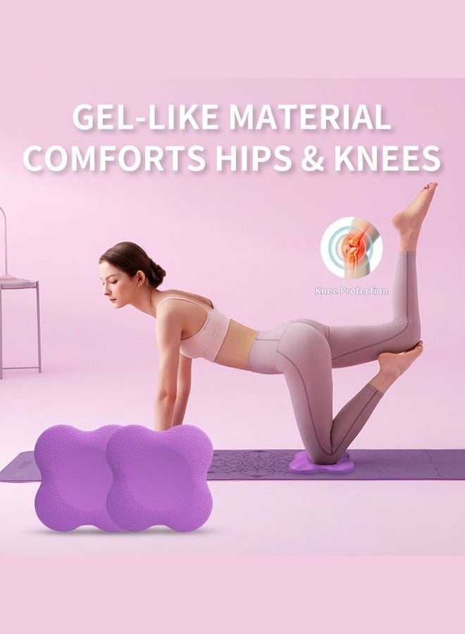 2 packs Yoga Knee Pad Cushion Extra Thick for Knees Elbows Wrist Hands Head Foam Pilates Kneeling pad Yoga Knee Cushion Thick Exercise Pads for Knees Elbows Wrist Hands Head Foam Pilates Kneeling pad，Support Foam Pads for Women and Men Purple - Image 5