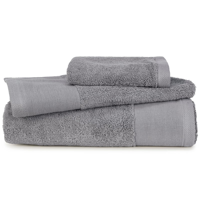 Silvon Silvon Premium Antibacterial Bath Towel Set of 3 for Acne Prone SkinSilver Infused Smart Fabric  Luxury Bath Towel Set  No Odor and AcneCausing Bacteria  Absorbent  Ultra Soft Set of 3 Grey