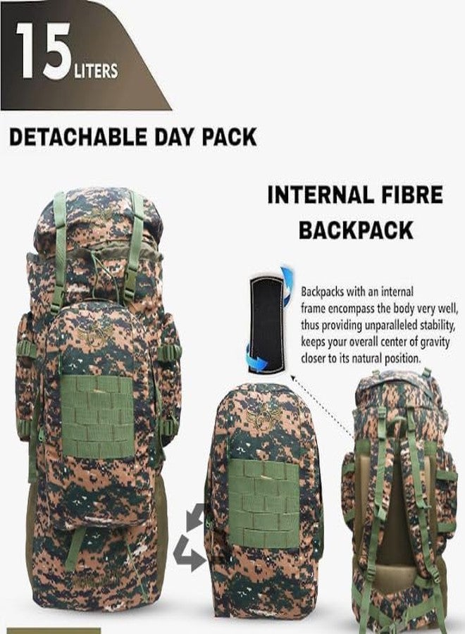 آذاد حقائب ظهر عسكرية للسفر والتنزه، واسعة للغاية، واحدة في اثنتين، حقيبة ظهر صغيرة قابلة للفصل (لون أخضر مهدي) (لون أخضر كاكي) - Image 3