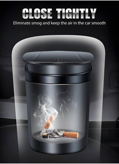 GROIC Car Ashtray, Ash Tray Auto Cigarette Odor Remover and Diffuser with Blue LED Cool Light Indicator for Most Car Cup Holder,Automotive Accessories  - Image 2