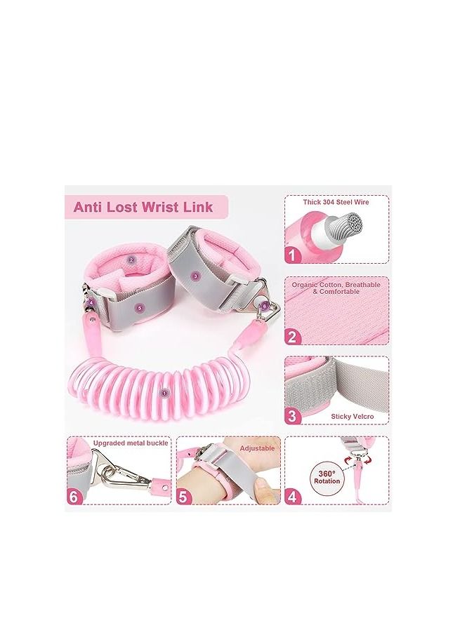 ORiTi حزام أمان للأطفال 3 في 1 من ORiTi مع رابط معصم مضاد للضياع، حزام أمان للأطفال للفتيات، حزام أمان لطيف للأطفال ضد الضياع، حزام أمان للأطفال لإبقاء الأطفال قريبين أثناء المشي - Image 5