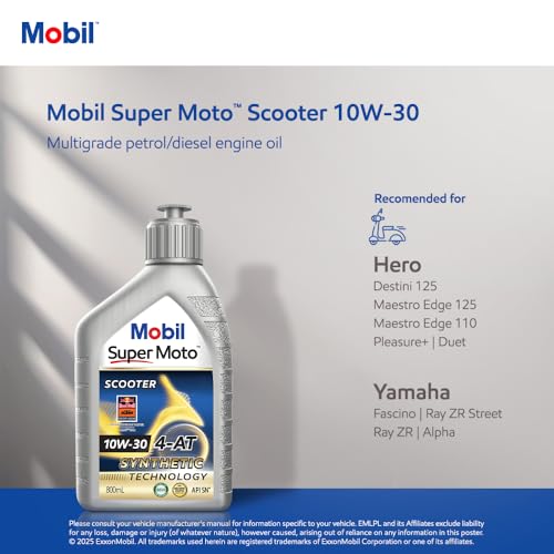 Mobil Super Moto 10W-30 Synthetic Technology Engine Oil for Scooters (0.8L) - Image 5