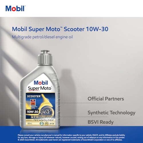 Mobil Super Moto 10W-30 Synthetic Technology Engine Oil for Scooters (0.8L) - Image 3