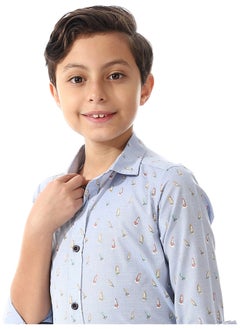 Andora Boys Light Blue Long Sleeves Shirt_Blue  - Image 4