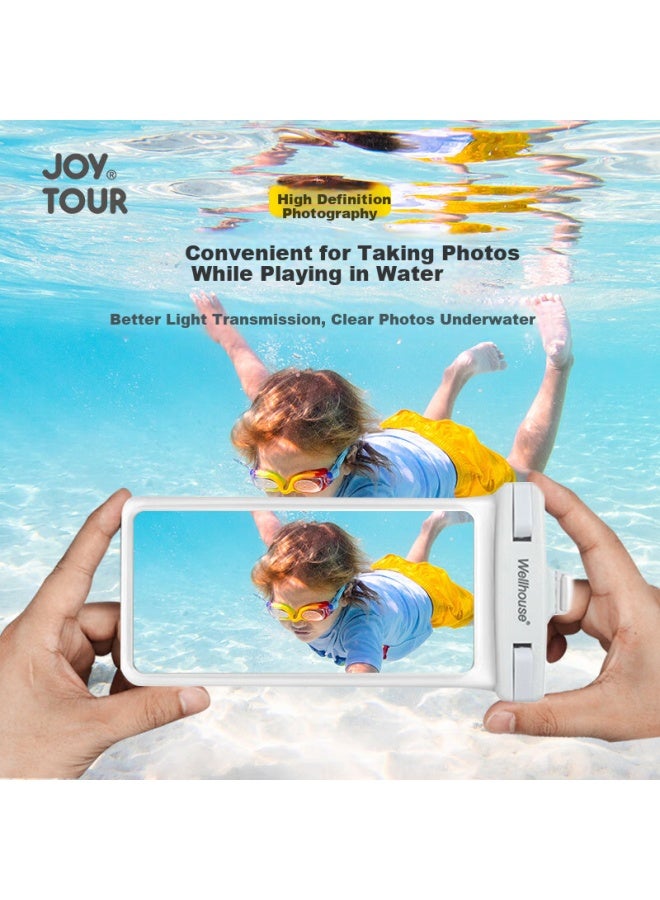 JOY TOUR Joytour Universal 3d Waterproof Phone Bag For Swimming, Drifting, Surfing, Diving With Tpu High-transparency Film, Double Whistle, White - Image 1
