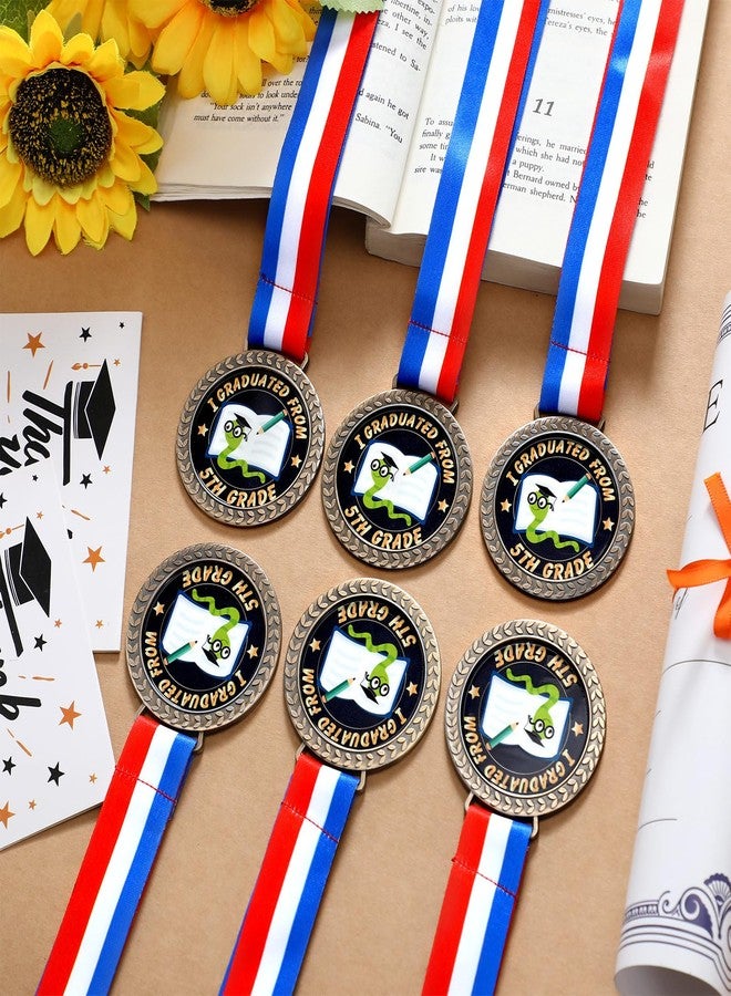 Landical 30 Pcs Gold Fifth Grade Graduation Medals 2.5" I Graduated from 5th Grade Award Medals Preschool Kindergarten Kids Graduation Gifts for Students - Image 4