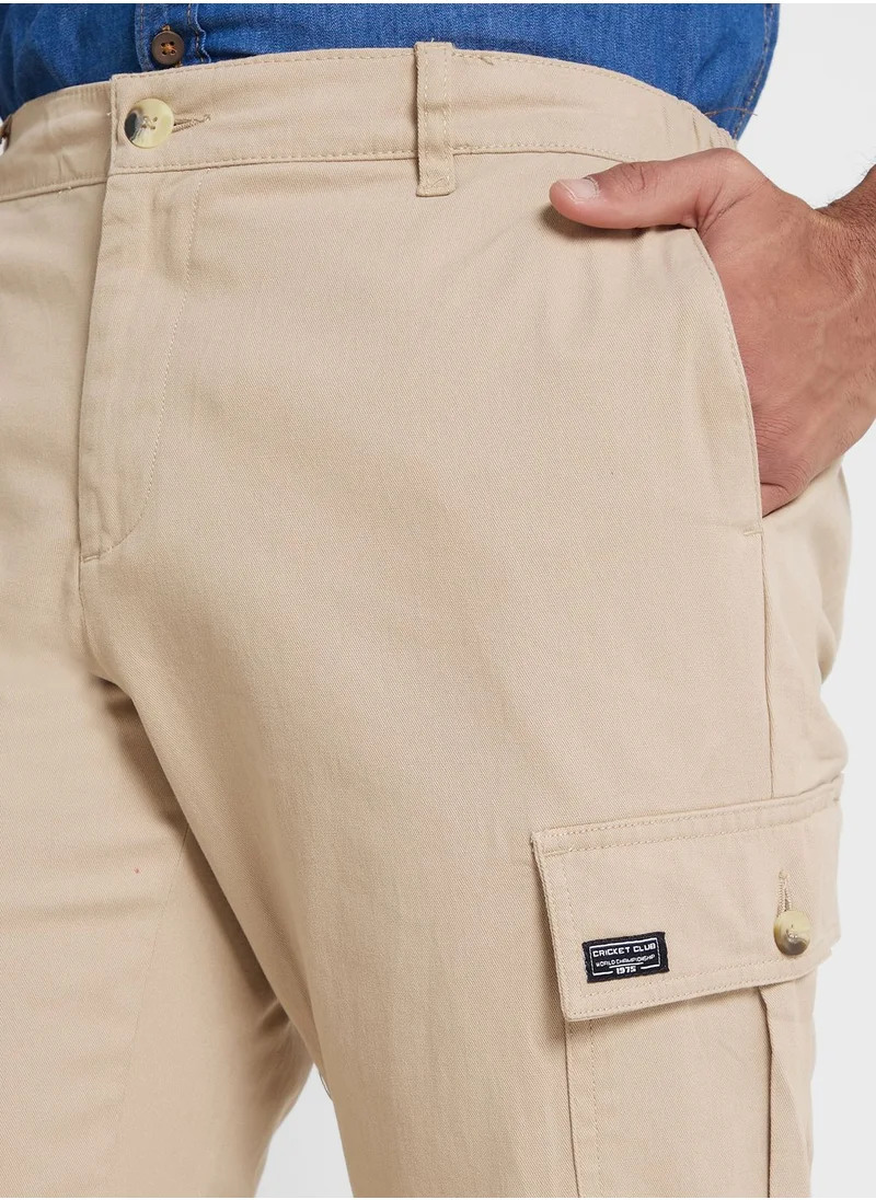 Thomas Scott Thomas Scott Men Comfort Mid-Rise Easy Wash Cargo Trousers