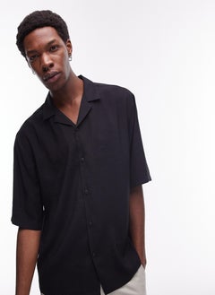 TOPMAN Relaxed Fit Short Sleeve Satin Shirt  - Image 1