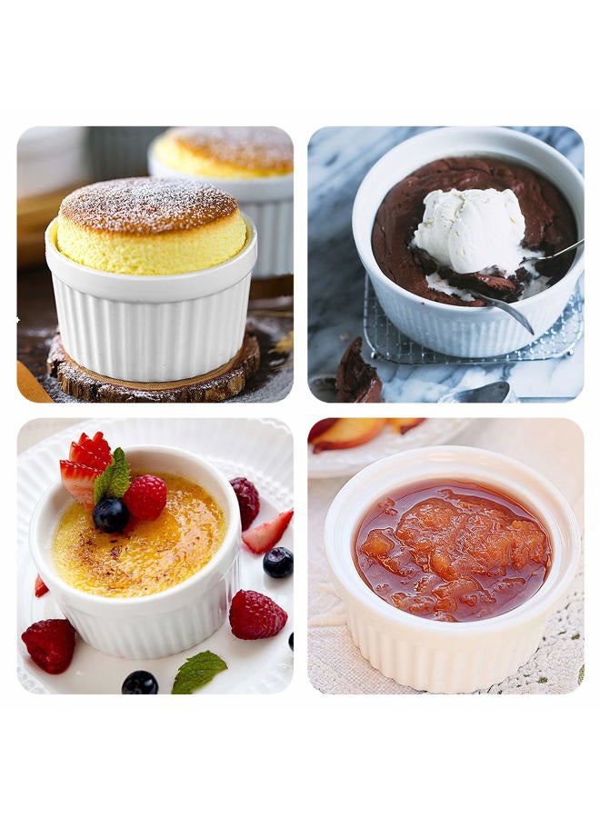 GPYG Porcelain Ramekins 4OZ,Set of 8, Souffle Dishes, Oven Safe Ramekin Bowls Serving For Creme Brulee, Custard, Pudding, Mini Desserts, Jam, Dips, Sauces, Ramekins For Baking - Image 3