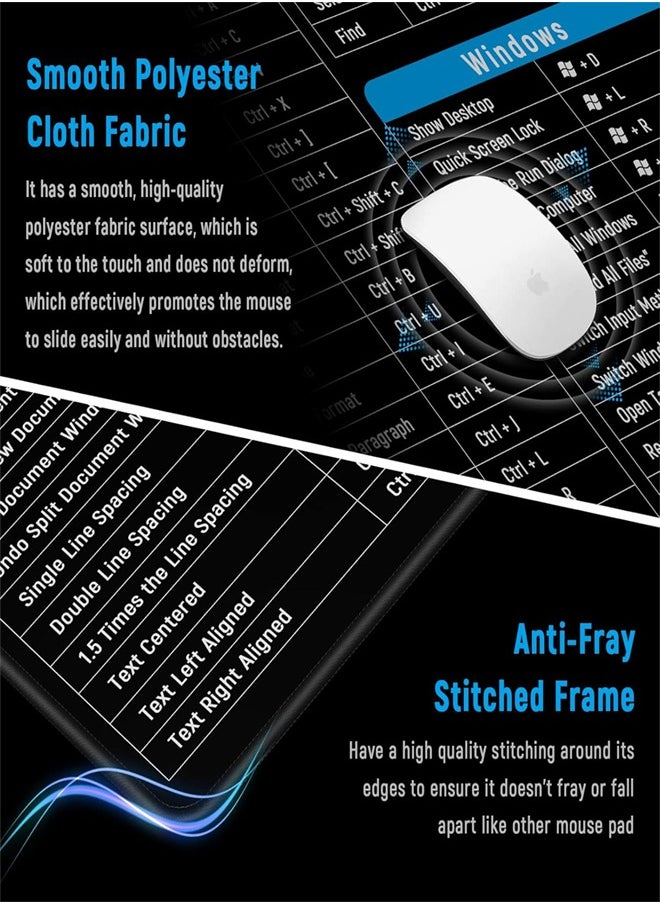 Generic - XXL Large Gaming Mouse Pad Office Software Excel Shortcuts Mousepad, Non-Slip Desk Mat with Office Software Shortcuts Pattern, Mousepad with Personalized Design Extended Size 90X40cm For Office Users - Image 1