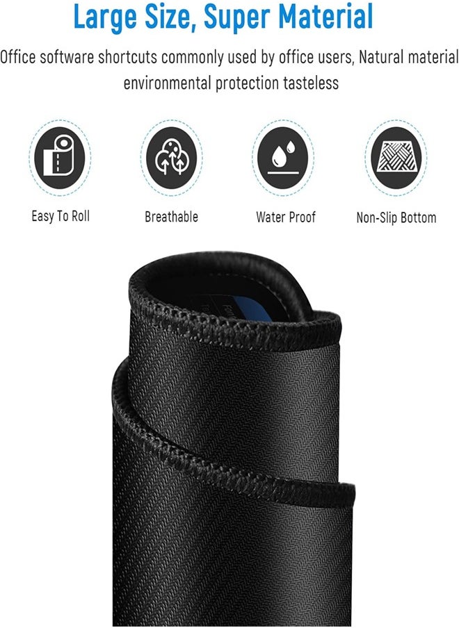 Generic - XXL Large Gaming Mouse Pad Office Software Excel Shortcuts Mousepad, Non-Slip Desk Mat with Office Software Shortcuts Pattern, Mousepad with Personalized Design Extended Size 90X40cm For Office Users - Image 1