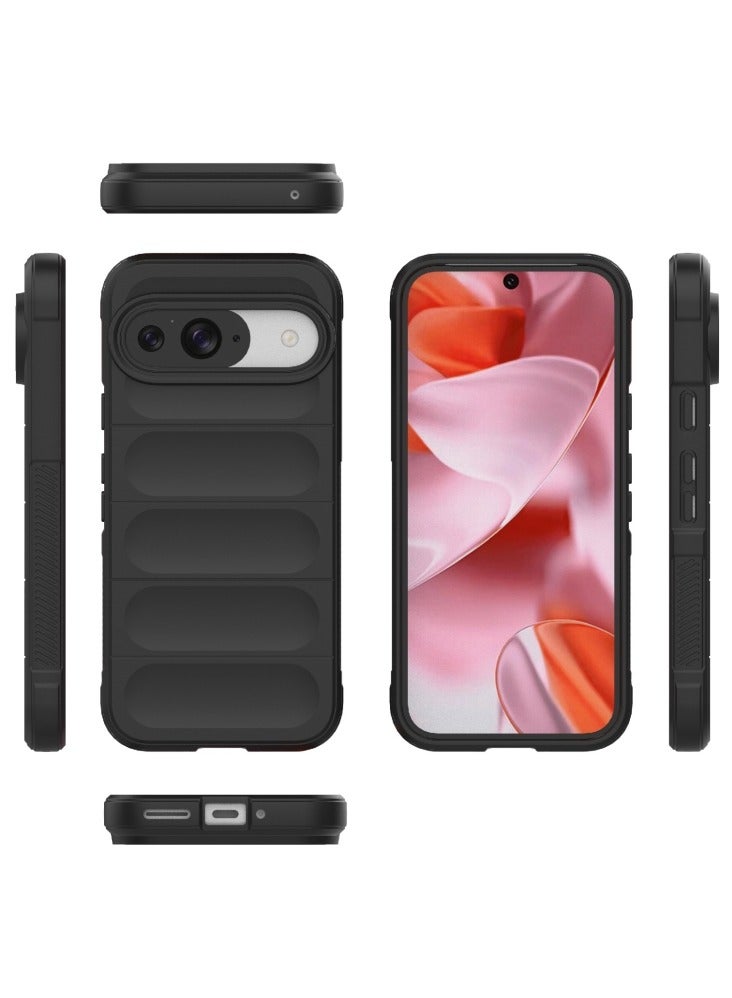 جراب خلفي مقعر من السيليكون TPU لهاتف Google Pixel 9 Pro، جراب فاخر من السيليكون المقاوم للصدمات وعالي الحماية متوافق مع Google Pixel 9 Pro (6.3 بوصة) (أسود) - Image 3