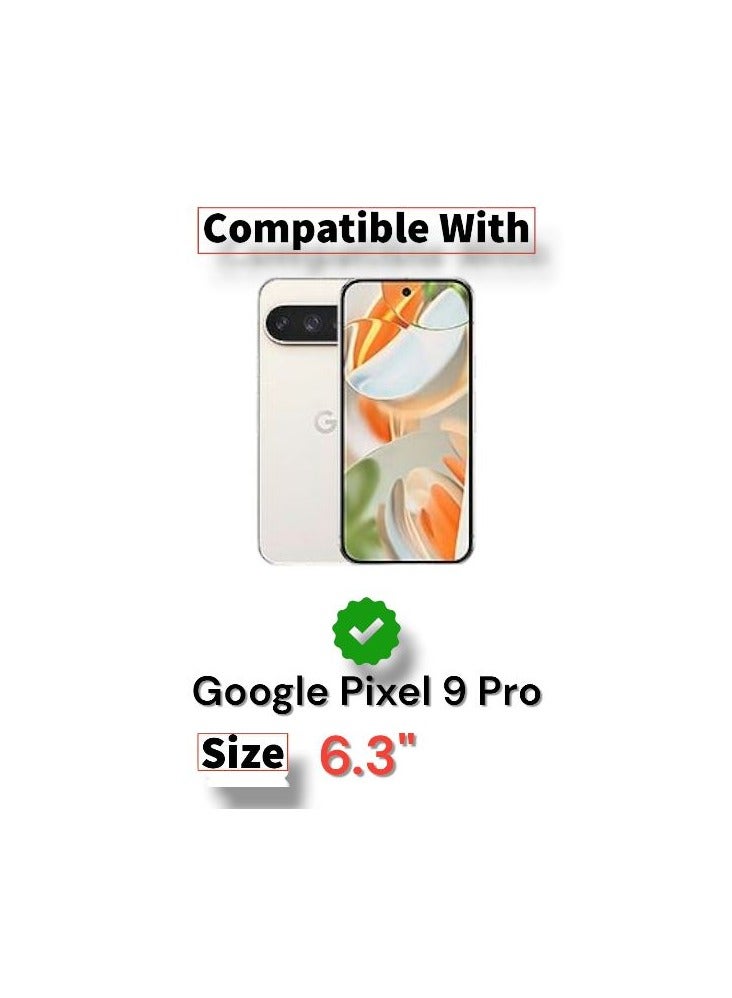 جراب خلفي مقعر من السيليكون TPU لهاتف Google Pixel 9 Pro، جراب فاخر من السيليكون المقاوم للصدمات وعالي الحماية متوافق مع Google Pixel 9 Pro (6.3 بوصة) (أسود) - Image 4