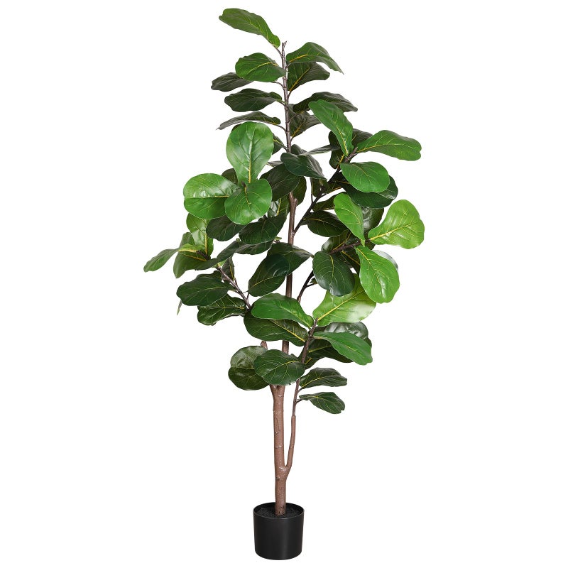 LUWENER 6ft Artificial Fiddle Leaf Fig Tree Plant,Fake Ficus Lyrata in Pot,Ficus Faux Plant Artificial Trees for Office Indoor Outdoor Garden Living Room Home Decor 1PCS-71in - Image 1