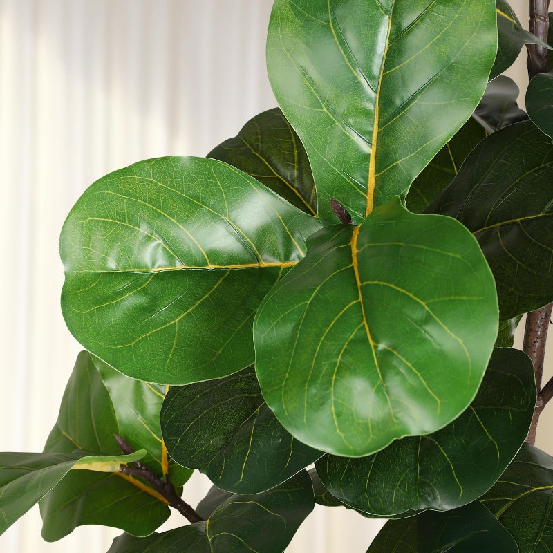 LUWENER 6ft Artificial Fiddle Leaf Fig Tree Plant,Fake Ficus Lyrata in Pot,Ficus Faux Plant Artificial Trees for Office Indoor Outdoor Garden Living Room Home Decor 1PCS-71in - Image 2