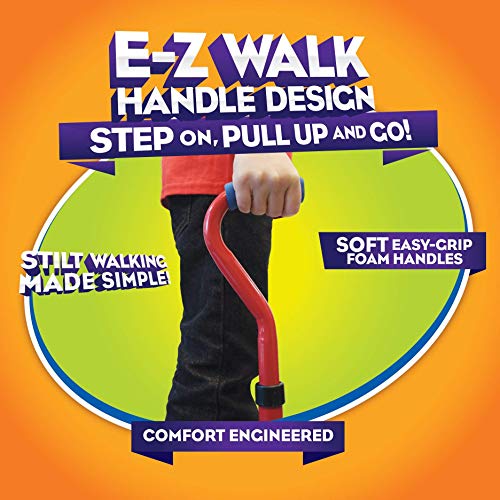 Geospace Original Walkaroo Steel 'Wee' Balance Stilts with Adjustable Height for Little Kids & Beginners (Ages 4+ and up to 120 lbs) For Active Play & Excercise; comes in Assorted Colors (Red or Blue) - Image 3
