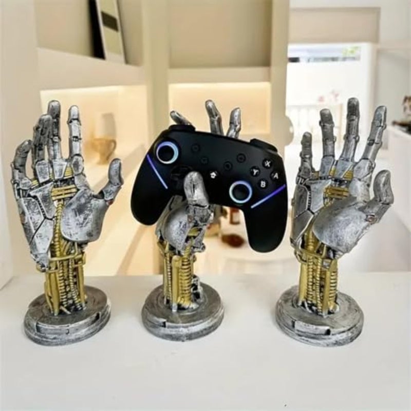 Controller Stand for PS5, 3D Cyberpunk Robot Hand Controller Stand, Gaming Desk Accessories, Mechanical Hand Game Handle Headset Hanger, Desktop Decoration for PS4 PS5 Controller Holder - Image 5