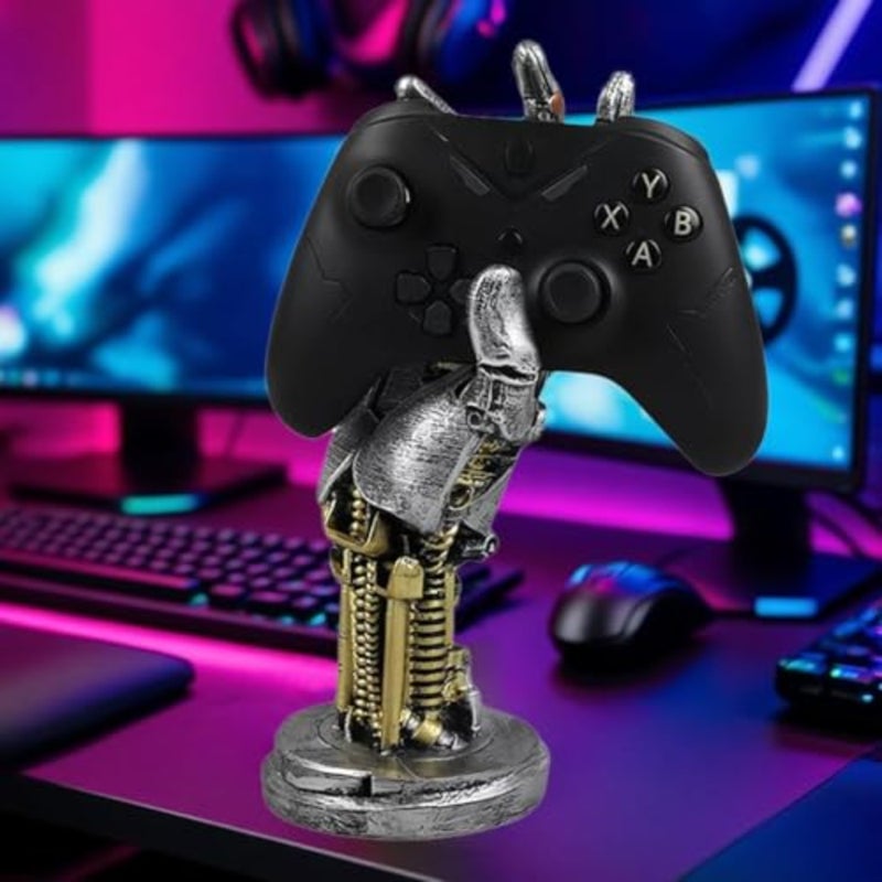 Controller Stand for PS5, 3D Cyberpunk Robot Hand Controller Stand, Gaming Desk Accessories, Mechanical Hand Game Handle Headset Hanger, Desktop Decoration for PS4 PS5 Controller Holder - Image 3