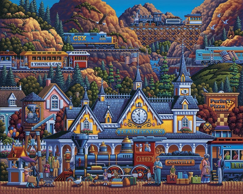 Dowdle Jigsaw Puzzle - Train Station - 1000 Piece - Image 2