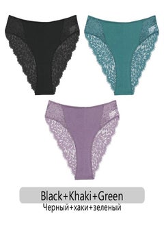 Eckek 3Pcs/set  Lace Panties Women Floral Briefs S-XL Ladies Underpants Low Waist Lace Underwear Female Lingerie 6 Colors  - Image 1