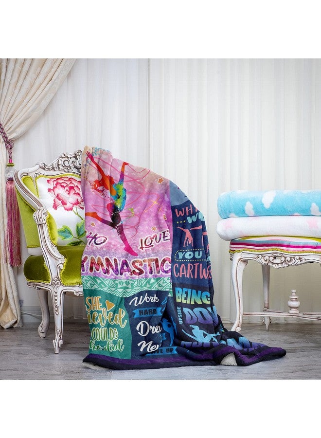 Loxezom Loxezom Gymnastics Gifts for Girls, Girls Gymnastics Stuff Blanket Gifts, Gymnastics Christmas Birthday Gifts Throw Blanket 60" x 50"  - Image 5