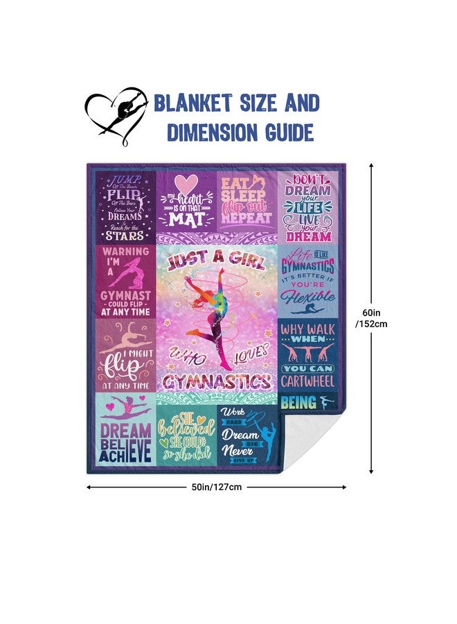 Loxezom Loxezom Gymnastics Gifts for Girls, Girls Gymnastics Stuff Blanket Gifts, Gymnastics Christmas Birthday Gifts Throw Blanket 60" x 50"  - Image 2