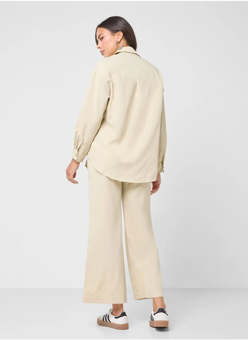 جينجر Relaxed Fit Shirt & Pant Coord Set