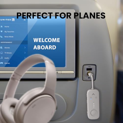 Avantree Relay - Premium Airplane Bluetooth Adapter with Advanced Qualcomm Chipset, 2 Headphones Support, 25hrs Play Time, aptX Adaptive & HD Audio Transmitter for Airpods, Bose & Travel Flight - Image 2