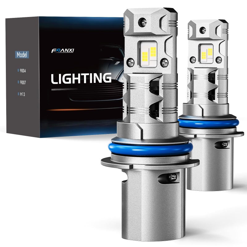 FRANXI 9007/HB5 LED Bulbs fog light bulb, Hi/Low Beam, 1:1 Mini Size, 60W Super Bright 6000K Cool White Plug and Play, IP67 Waterproof, Pack of 2 - Image 1