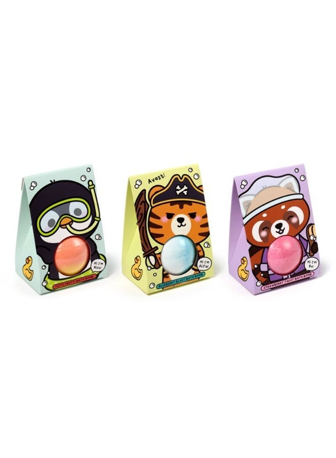 Puckator Adoramals Wild Animal Bath Bomb Gift Box, Fun Fizzy Kids Bath Bomb Assorted 1 Piece, Colorful Scented Bath Fizz for Children Relaxing Bath Time Treat Skin Friendly Bath Product - Image 2
