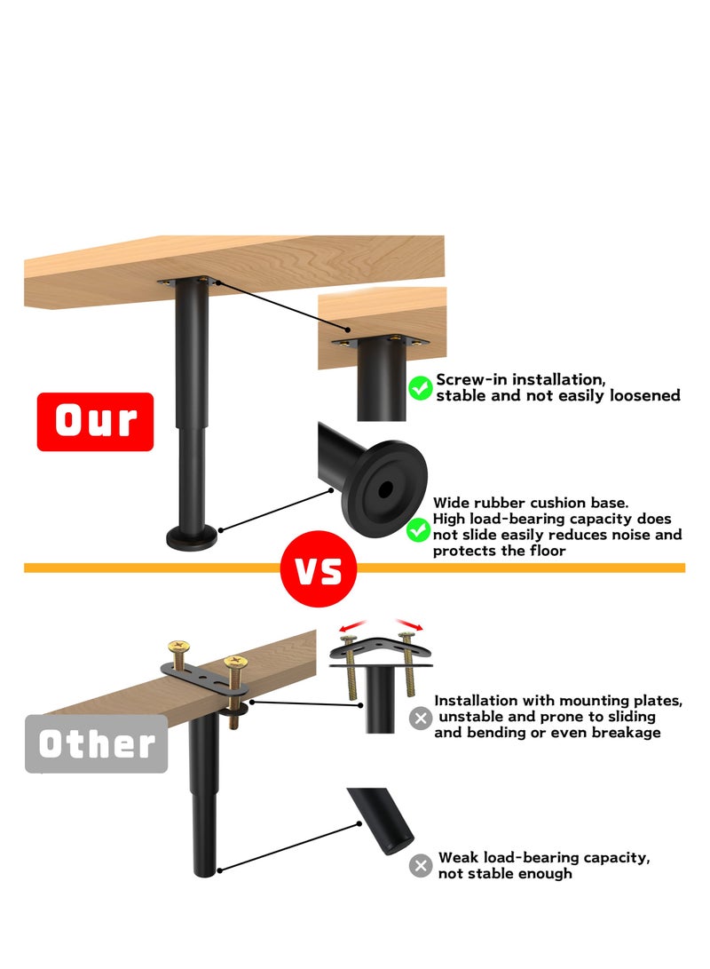 Adjustable Height Bed Support Legs, Sofa Legs Adjustable Height Replacement Support Leg, Metal Adjustable Furniture Legs, 7.08-12.2 inch for Bed/Sofa/Cabinet/Couch/Dresser/Table (4 Pcs)  - Image 4