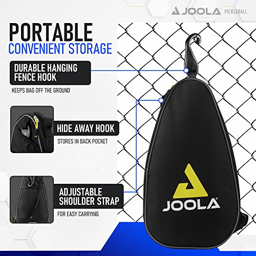 JOOLA Vision Duo Pickleball Cover and Bag - Sling Bag for Paddles & Accessories - Easily Fits Two Paddles, Two Pickleball Balls, & Small Accessories - Includes Hideaway Fence Hook - Black - Image 4