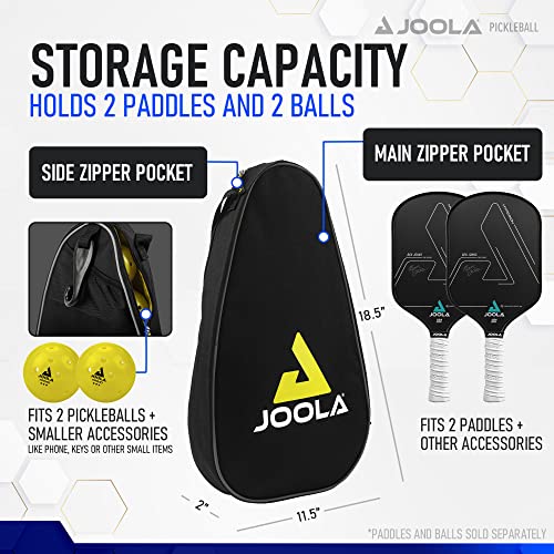 JOOLA Vision Duo Pickleball Cover and Bag - Sling Bag for Paddles & Accessories - Easily Fits Two Paddles, Two Pickleball Balls, & Small Accessories - Includes Hideaway Fence Hook - Black - Image 2