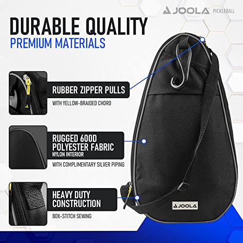 JOOLA Vision Duo Pickleball Cover and Bag - Sling Bag for Paddles & Accessories - Easily Fits Two Paddles, Two Pickleball Balls, & Small Accessories - Includes Hideaway Fence Hook - Black - Image 5